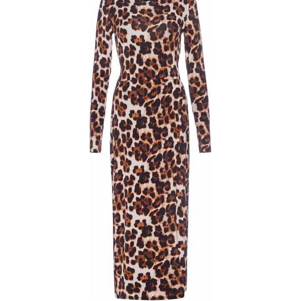 NEW LE SUPERBE women's kate panthera dress in gray/brown